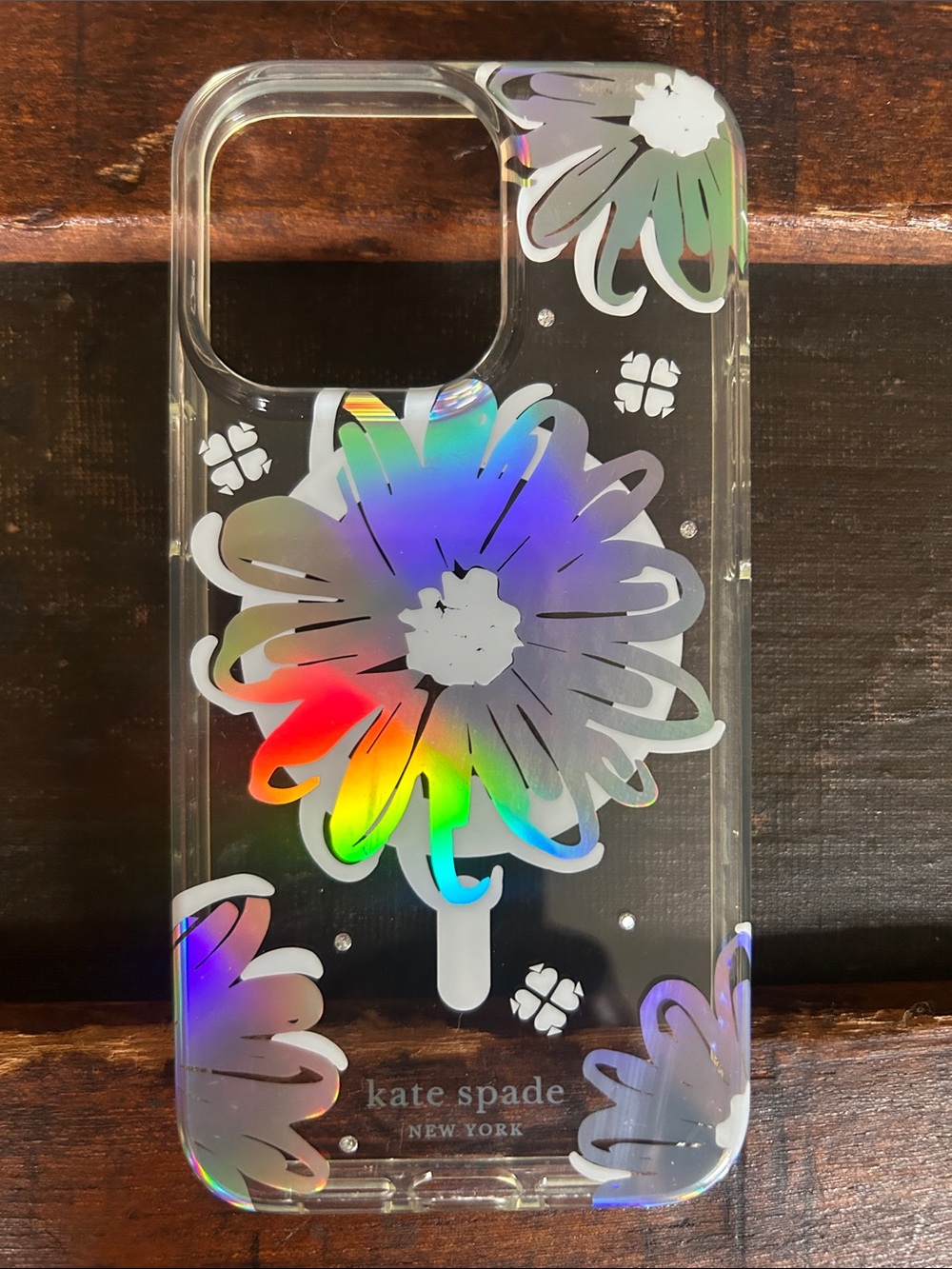 kate spade Holographic Floral Clear iPhone Case - iPhone 14 Pro